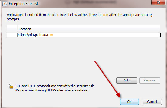 Select "OK"